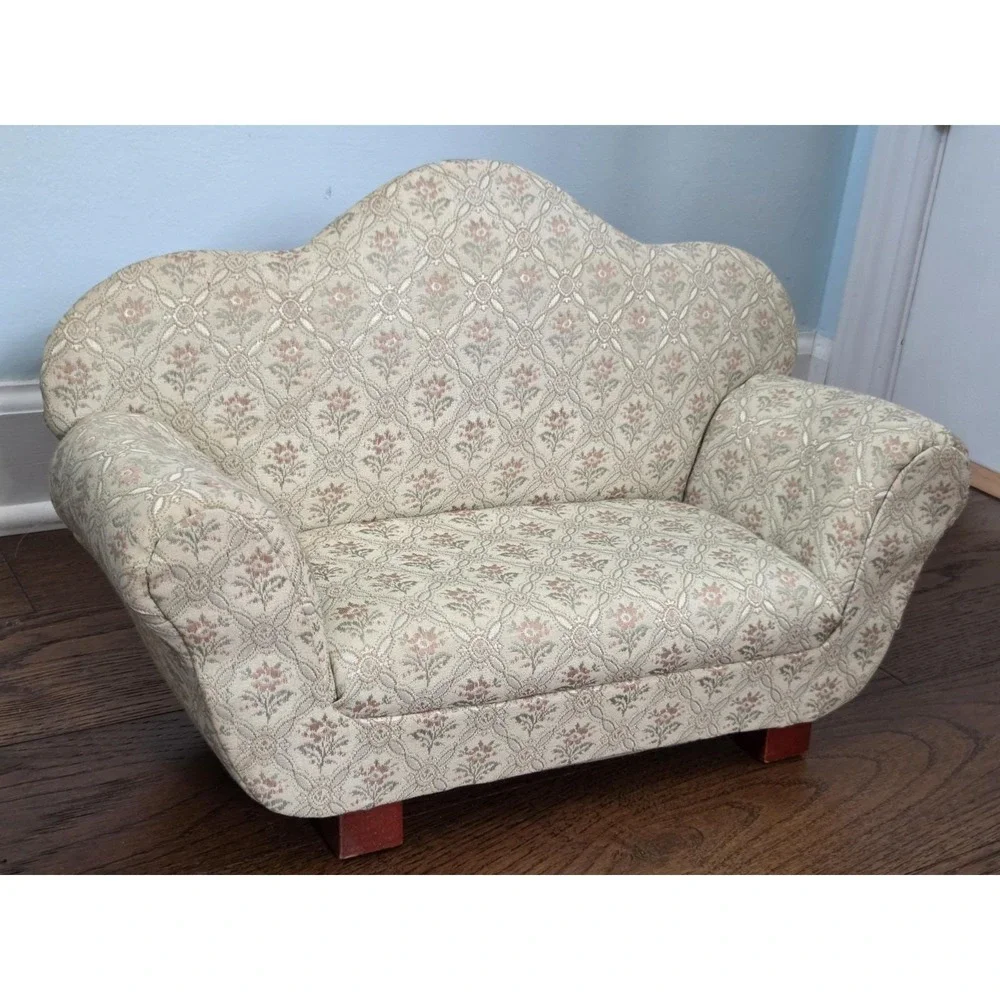 Vintage Victorian Style Upholstered 18in Doll Couch Sofa Furniture Dayton Hudson